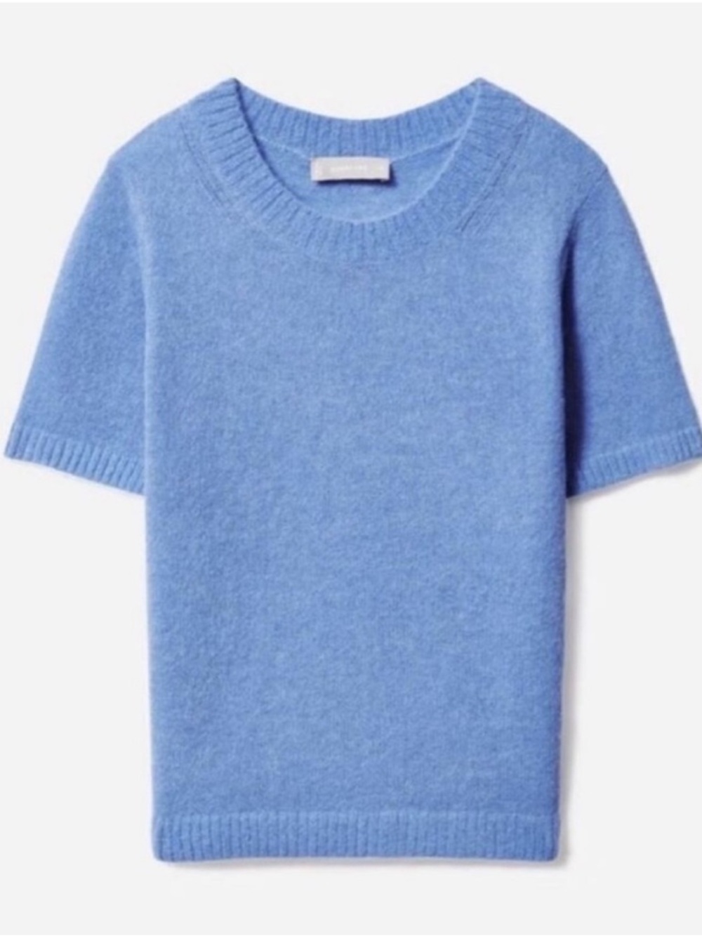 Everlane Blue Fuzzy Knit Crewneck Sweater